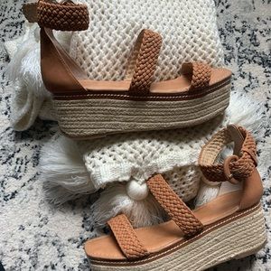 Women’s wedge sandals with cork heel